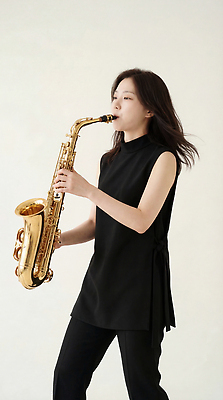 JPG 편집이미지 여자 예술 악기 음악 연주 공연 색소폰 아티스트 의료성형뷰티 편집실사 AI인물포토 AI콘텐츠 직업 문화예술 사람 이벤트 목관악기 CG 파일형식 AI포토