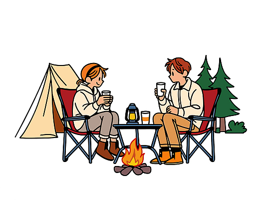 감정 가구 컨셉 관계 불 레저 캠핑도구 사람 감각 생태계 파일형식 벡터 캠핑 모닥불 음료 즐거움 야외 자연 의자 휴식 텐트 친구 시간 모션 편안함 산 숲 취미 소통 만남 국내일러스트 일러스트 AI파일 성인 남자 여자