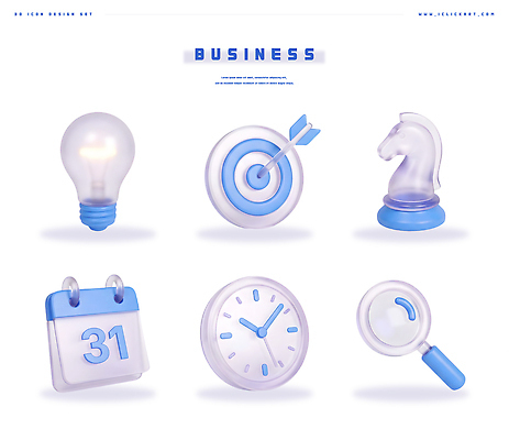 PSD 편집이미지 시계 비즈니스 전구 화살 달력 시간 말 목표 확대경 반투명 편집3D 컨셉 3D 파일형식