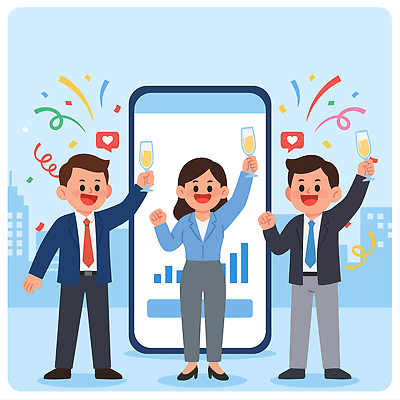 직업 옷 감정 종이 다수 컨셉 비즈니스 사람 이벤트 성인 핸드폰 스마트기기 공휴일 파일형식 벡터 스마트폰 축하 건배 여러명 기쁨 파티 색종이 결과 성공 프레젠테이션 회사 사무실 연휴 협력 응원 모션 기념 즐거움 AI파일 국내일러스트 일러스트 정장 사업가 청년
