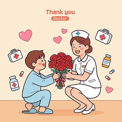 직업 꽃 감정 컨셉 의학 관계 표정 사람 의료진 파일형식 벡터 의사 환자 꽃다발 감사 병원 어린이 간호사 행복 사랑 약 치료 건강 미소 도움 가족 AI파일 국내일러스트 일러스트