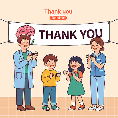 배너 교육 감정 어린이 일러스트 모션 따뜻함 병원 웃음 성인 모임 의료진 의사 축하 감사 긍정 커뮤니티 환영 소통 지원 보건 국내일러스트 AI파일 직업 컨셉 의학 표정 사람 파일형식 벡터