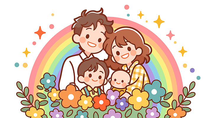 자연요소 꽃 감정 컨셉 가족 관계 안기 표정 사람 라이프 5월 생태계 파일형식 벡터 꽃밭 자녀 무지개 웃음 포옹 부모 어린이 행복 만남 외출 자연 일상 친구 사랑 AI파일 국내일러스트 일러스트 가정의달