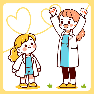 직업 감정 컨셉 관계 모션 표정 실험 사람 의료진 가운 파일형식 벡터 의사 연구원 실험실 기쁨 소통 어린이 과학 친구 웃음 옷 건강 교육 실험복 협력 만들기 꿈 AI파일 국내일러스트 일러스트 성장