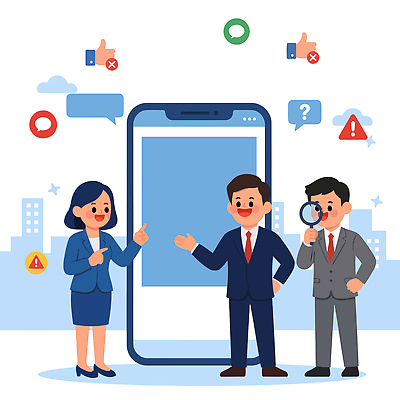 여자 남자 일러스트 비즈니스 손가락 모션 커뮤니케이션 기술 표정 대화 사람 스마트폰 사무실 정보 가리킴 업무 그룹 소통 국내일러스트 AI파일 손 컨셉 말하기 손짓 핸드폰 스마트기기 작업 파일형식 벡터