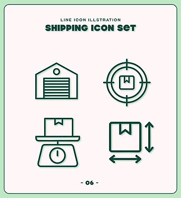 디자인 선 일러스트 포장 저울 그래픽 세트 상자 목표 상품 배송 창고 조정 물류 국내일러스트 AI파일 컨셉 수상스포츠 파일형식 벡터