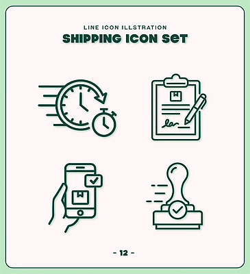 일러스트 통신 모바일 도장 시간 알림 배송 확인 속도 문서 주문 추적 국내일러스트 AI파일 모션 파일형식 벡터