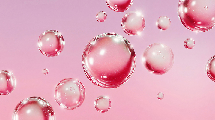 JPG 편집이미지 분홍색 백그라운드 하늘 반짝임 거품 물방울 표현 비눗방울 크기 이미지 버블 생동감 이미지편집 AI컴퓨터그래픽 AI콘텐츠 컬러 모션 파일형식