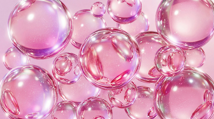 JPG 모양 편집이미지 분홍색 백그라운드 하늘 조명 공중 반사 물방울 투명 비눗방울 크기 오브젝트 장면 버블 이미지편집 AI컴퓨터그래픽 AI콘텐츠 컬러 파일형식
