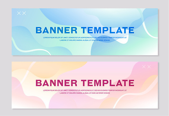 모양 템플릿 디자인 배너 배너템플릿 가로배너 분홍색 하늘색 백그라운드 텍스트 그래픽 모던 스타일 배너세트 AI파일 컬러 가로 파란색 세트 파일형식 벡터