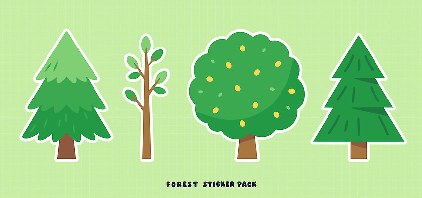 도형 식물 컬러 컨셉 무늬 생태계 파일형식 벡터 스티커 나무 숲 초록색 귀여움 패턴 클립아트 자연 예술 그래픽 사각형 국내일러스트 일러스트 AI파일