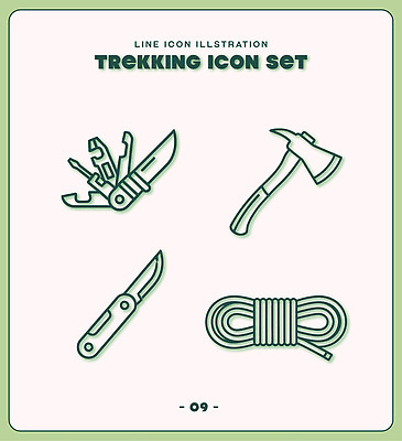 밧줄 여행 일러스트 자연 야외 트래킹 캠핑 하이킹 도구 칼 도끼 국내일러스트 AI파일 줄 레저 생태계 파일형식 벡터