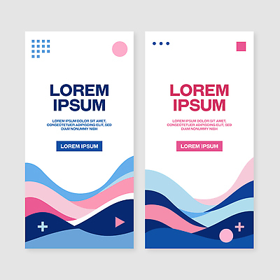 템플릿 디자인 배너 배너템플릿 세로배너 예술 분홍색 백그라운드 곡선 텍스트 그래픽 파란색 알림 모던 레이아웃 배너세트 AI파일 선 컬러 세로 세트 파일형식 벡터