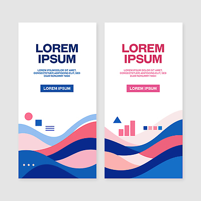 템플릿 배너 컬러 세로 세트 파일형식 벡터 디자인 텍스트 그래픽 파란색 분홍색 그래프 배너템플릿 AI파일 세로배너 배너세트