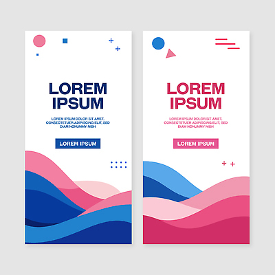 템플릿 디자인 배너템플릿 포스터 세로배너 선 분홍색 백그라운드 패턴 곡선 그래픽 파란색 레이아웃 배너세트 AI파일 배너 컬러 무늬 세로 세트 파일형식 벡터