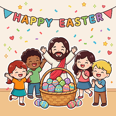 전통 행복 기독교 어린이 일러스트 부활절 웃음 장식 친구 파티 계란 축제 기쁨 모임 축하 예수 즐거움 Basket 국내일러스트 AI파일 기념일 감정 종교 컨셉 관계 표정 사람 이벤트 알 신_종교 파일형식 벡터