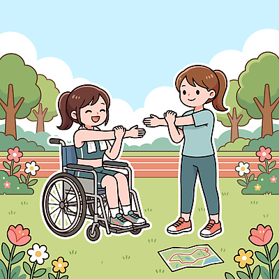 식물 공공시설 감정 컨셉 의학 관계 건강 경기 육상스포츠 생태계 장애 파일형식 벡터 법정기념일 휠체어 운동 공원 친구 도움 장애인 모션 나무 꽃 사람 함께함 희망 자연 상호작용 소통 기쁨 치료 채소 국내일러스트 일러스트 AI파일 마라톤 장애인의날