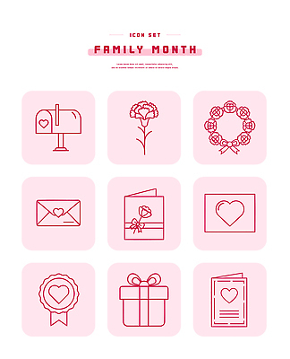 자연요소 식물 아이콘 감정 컨셉 포유류 관계 5월 상_우승 파일형식 벡터 가족 디자인 달 기념 사랑 축하 봉투 선물 꽃 리본 사자 상패 편지 라인아이콘 AI파일 일러스트 국내일러스트 가정의달