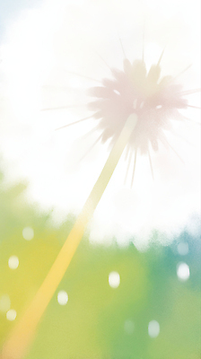 JPG 주간 식물 꽃 일러스트 자연 하늘 풍경 여름 햇빛 성장 물방울 민들레 생태계 국내일러스트 AI일러스트 AI콘텐츠 자연요소 계절 태양 파일형식