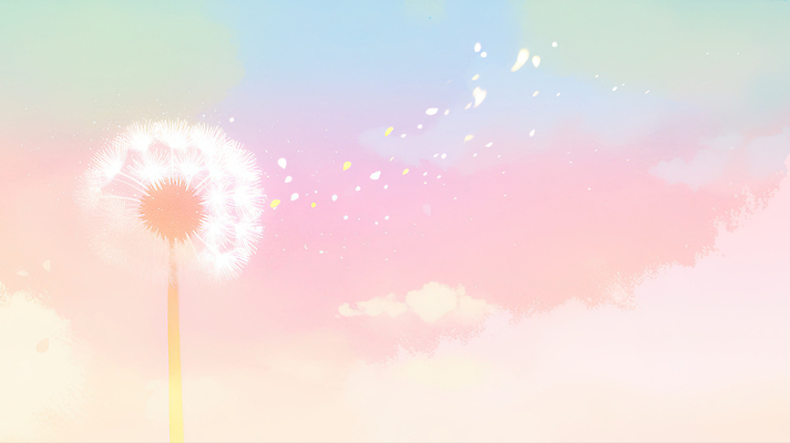 JPG 식물 꽃 일러스트 자연 하늘 날리기 바람 씨앗 풍경 여름 평화 자유 분위기 민들레 파스텔 뷰티풀 환상 국내일러스트 AI일러스트 AI콘텐츠 자연요소 계절 컨셉 모션 날씨 학용품 생태계 파일형식