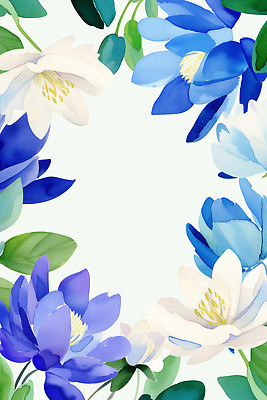 JPG 식물 디자인 꽃 예술 백그라운드 일러스트 자연 생명 수채화 프레임 미술 장식 여름 파란색 스크린 봄 흰색 장면 화사함 뷰티풀 국내일러스트 AI일러스트 AI콘텐츠 계절 컬러 컨셉 문화예술 생태계 파일형식