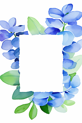 JPG 식물 디자인 꽃 백그라운드 잎 일러스트 자연 수채화 프레임 미술 그래픽 장식 초록색 파란색 그림 꾸미기 창작 테마 국내일러스트 AI일러스트 AI콘텐츠 컬러 문화예술 생태계 파일형식