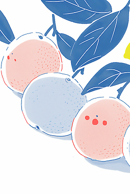 JPG 식물 디자인 백그라운드 과일 일러스트 자연 나뭇잎 장식 빨간색 파란색 원형 그림 구성 국내일러스트 AI일러스트 AI콘텐츠 도형 컬러 잎 생태계 파일형식