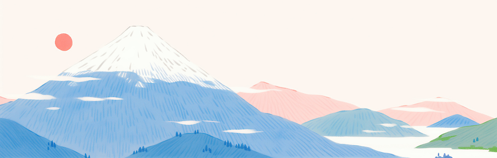 JPG 나무 계절 여행 일러스트 자연 하늘 산 풍경 물 태양 일본 일몰 봄 벚꽃 후지산 뷰티풀 국내일러스트 AI일러스트 AI콘텐츠 자연요소 식물 꽃 아시아 노을 세계문화유산 생태계 파일형식