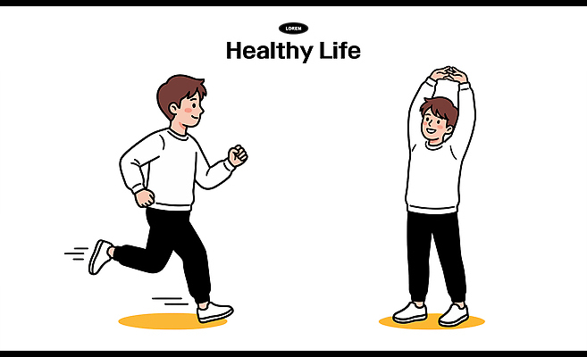 웰빙 옷 감정 운동화 일러스트 모션 실내 건강 소년 일상 달리기 운동 건강관리 헬스 스트레칭 힘 에너지 집중 국내일러스트 AI파일 남자 어린이 신발 컨셉 관리 내부 라이프 파일형식 벡터