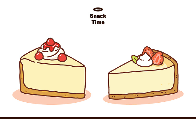 음식 조각 과일 일러스트 딸기 디저트 장식 케이크 체리 달콤 크림 생크림 맛있는 국내일러스트 AI파일 맛 파일형식 벡터