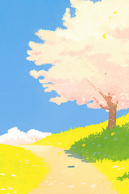 JPG 나무 꽃 길 일러스트 자연 하늘 풍경 잔디 초원 일상 소풍 봄 벚꽃 국내일러스트 AI일러스트 AI콘텐츠 식물 계절 라이프 야외활동 생태계 파일형식