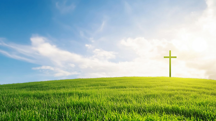 JPG 편집이미지 기독교 종교 십자가 자연 하늘 풍경 잔디 초원 야외 일상 초록색 여름 파란색 빛 햇빛 봄 언덕 편집실사 AI컴퓨터그래픽 AI콘텐츠 식물 계절 컬러 라이프 태양 CG 생태계 파일형식
