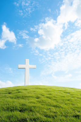 JPG 편집이미지 기독교 종교 상징 십자가 자연 하늘 풍경 초원 여름 빛 평화 봄 기도 땅 예배 편집실사 AI컴퓨터그래픽 AI콘텐츠 계절 컨셉 CG 생태계 파일형식