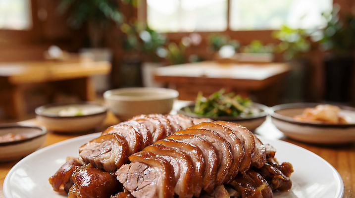 JPG 나무 편집이미지 한식 음식 탁자 반찬 오리 요리 식당 식사 맛 저녁 먹기 고객 족발 편집실사 AI포토 AI콘텐츠 식물 가구 컨셉 모션 조류 돼지고기 상점 야간 CG 파일형식