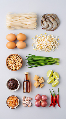 JPG 편집이미지 음식 재료 고추 양파 새우 마늘 요리 계란 면류 설탕 레몬 간장 땅콩 콩나물 요리중 팟타이 편집실사 AI포토 AI콘텐츠 채소 과일 모션 갑각류 알 견과류 양념 CG 나물 태국음식 파일형식