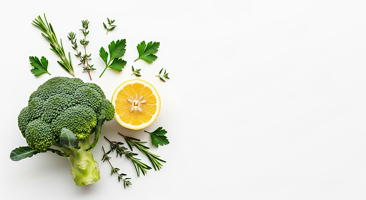 JPG 편집이미지 음식 다이어트 채소 식재료 건강 요리 신선 브로콜리 레몬 허브 밥상 레시피 비타민 다지기 편집실사 AI포토 AI콘텐츠 식물 과일 탁자 CG 영양소 파일형식