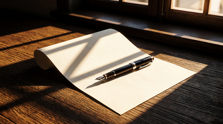 JPG 나무 편집이미지 종이 생각 일상 사무실 햇빛 펜 만년필 공간 시간 쓰는 집중 창가 책상 창작 편집실사 AI포토 AI콘텐츠 식물 가구 컨셉 비즈니스 창문 라이프 태양 필기구 CG 파일형식