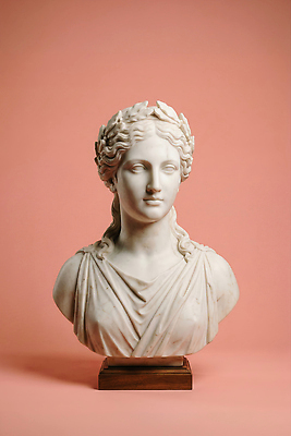 JPG 편집이미지 예술 조각 조각상 클래식 작품 인물조각상 석고상 여신 월계수 조소 흉상 편집실사 AI포토 AI콘텐츠 컨셉 미술 조형물 CG 파일형식