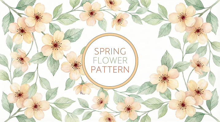 PSD 식물 디자인 꽃잎 꽃 백그라운드 잎 패턴 일러스트 수채화 미술 풍경 봄 화사함 플라워패턴 국내일러스트 계절 컨셉 무늬 문화예술 파일형식