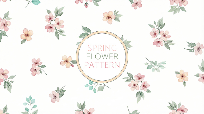 PSD 식물 디자인 꽃 분홍색 백그라운드 잎 무늬 패턴 일러스트 봄 화사함 플라워패턴 국내일러스트 계절 컬러 컨셉 파일형식