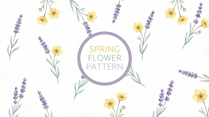 PSD 식물 디자인 꽃 하늘색 백그라운드 패턴 일러스트 봄 원형 부드러움 라벤더 플라워패턴 국내일러스트 도형 계절 무늬 파란색 감각 허브 파일형식