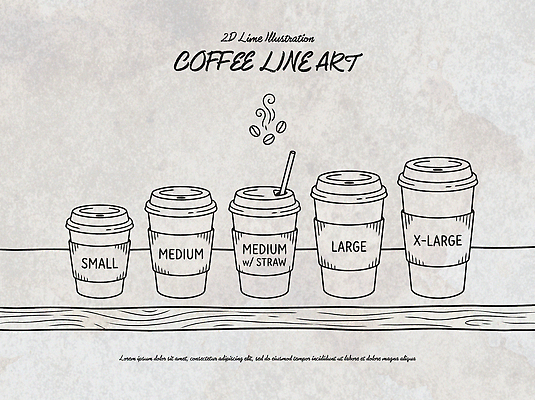 커피 음료 선 라인일러스트 일러스트 빨대 컵 작음 크기 스케치 그림 일렬 대형 국내일러스트 AI파일 식기 미술 파일형식 벡터
