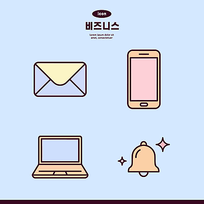 백그라운드 일러스트 비즈니스 노트북 스마트폰 기계 초인종 이메일 알림 오브젝트 소통 소프트웨어 인터페이스 국내일러스트 AI파일 컨셉 전자제품 핸드폰 스마트기기 종 파일형식 벡터