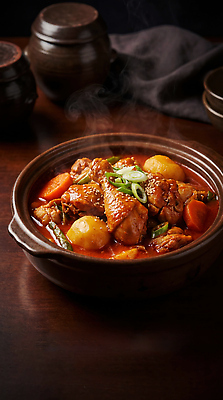 JPG 편집이미지 한식 음식 채소 재료 따뜻함 요리 닭고기 맛 국물 닭볶음탕 편집실사 AI포토 AI콘텐츠 컨셉 육류 CG 닭고기요리 파일형식