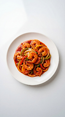 JPG 편집이미지 접시 음식 채소 새우 중식 식사 양념 해산물 칠리새우 편집실사 AI포토 AI콘텐츠 식기 갑각류 CG 파일형식