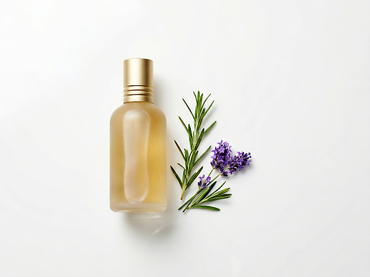 JPG 식물 편집이미지 꽃 뷰티 화장품 뚜껑 투명 액체 허브 향수 라벤더 로즈메리 편집실사 AI컴퓨터그래픽 AI콘텐츠 CG 파일형식