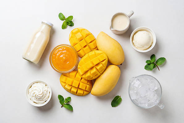 JPG 편집이미지 과일 재료 디저트 얼음 우유 신선 맛 준비 망고 망고빙수 편집실사 AI포토 AI콘텐츠 자연요소 음식 컨셉 유제품 CG 열대과일 빙수 파일형식