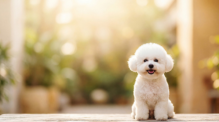 JPG 식물 동물 편집이미지 웃음 야외 반려동물 햇빛 귀여움 강아지 놀기 비숑프리제 편집실사 AI포토 AI콘텐츠 컨셉 모션 표정 태양 개 CG 파일형식
