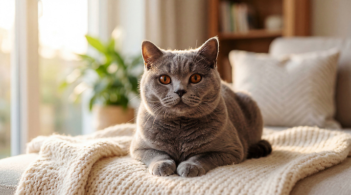 JPG 식물 동물 편집이미지 가정 털 반려동물 소파 햇빛 고양이 방 편안함 담요 브리티쉬숏헤어 편집실사 AI포토 AI콘텐츠 의자 포유류 빛 감각 CG 파일형식