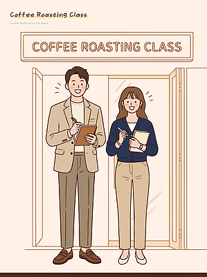 여자 교육 남자 커피 일러스트 수업 기술 취미 강사 카페 체험 강의 바리스타 로스팅 국내일러스트 AI파일 직업 음료 컨셉 사람 상점 파일형식 벡터